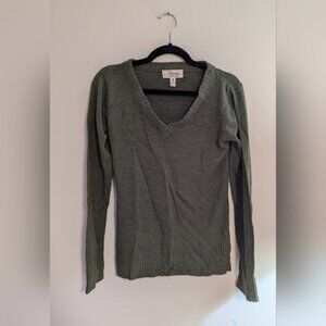 Womens Bluenotes Green V-Neck Sweater - Size Medium